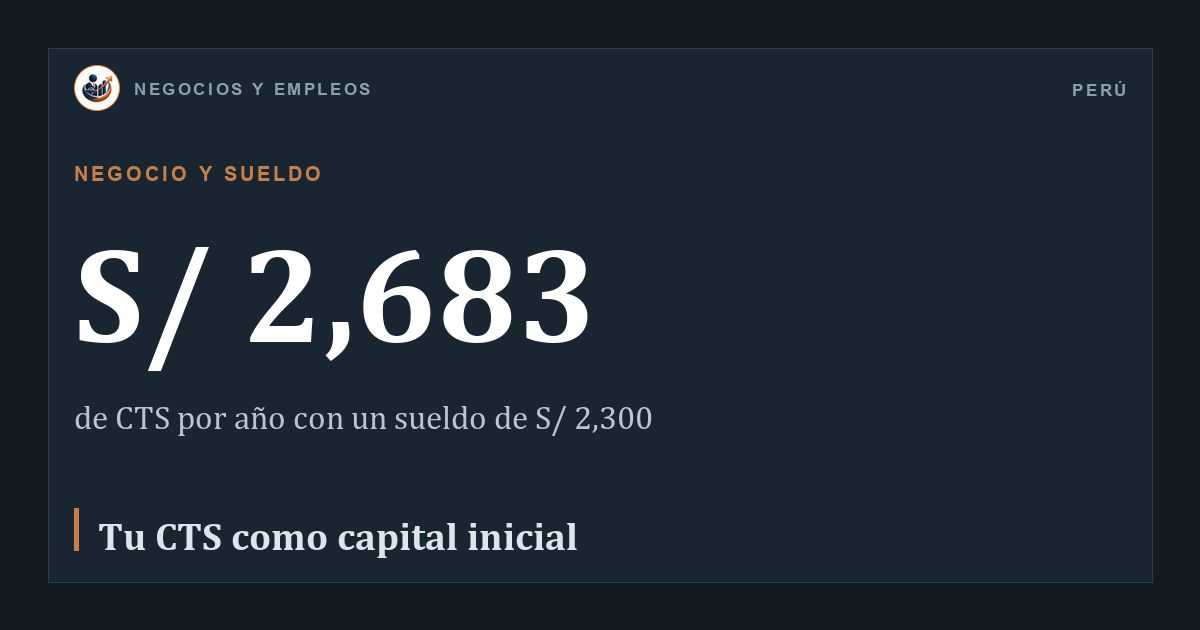 S/ 2,683: de CTS por año con un sueldo de S/ 2,300
