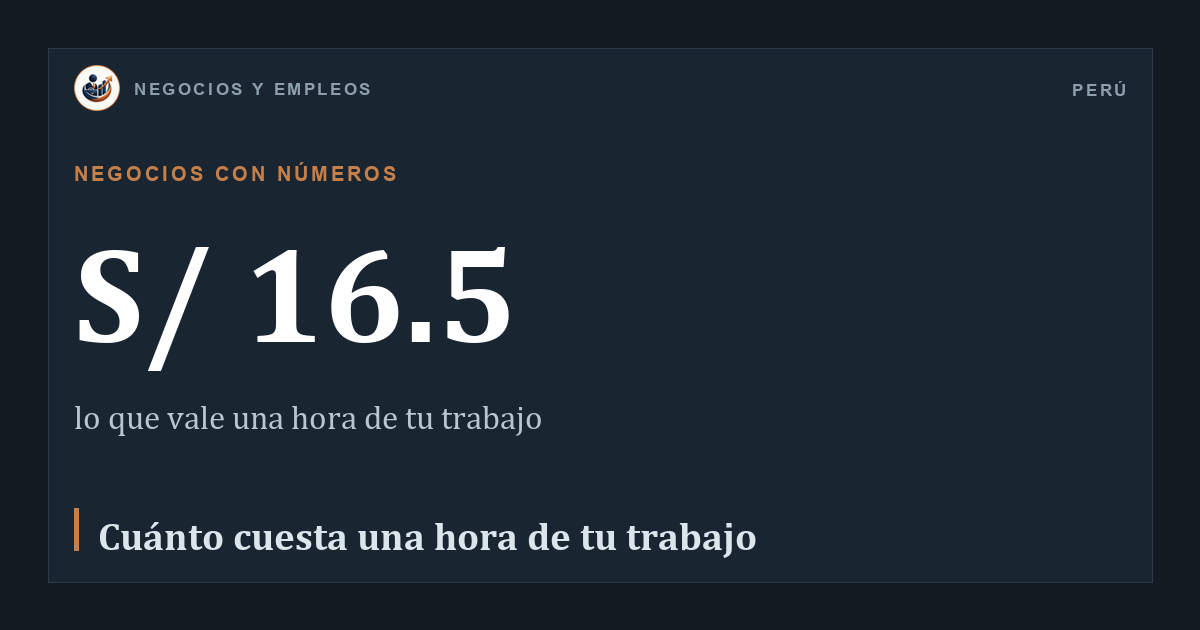 S/ 16.5: lo que vale una hora de tu trabajo