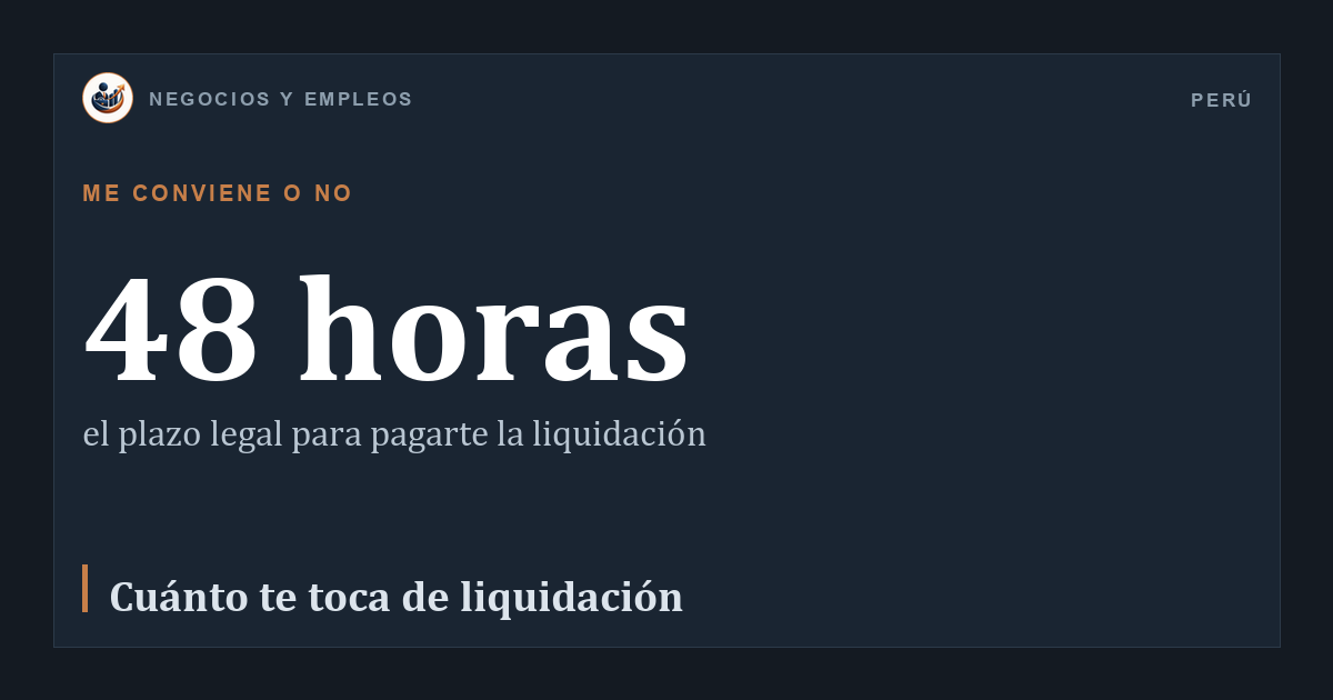 48 horas: el plazo legal para pagarte la liquidación