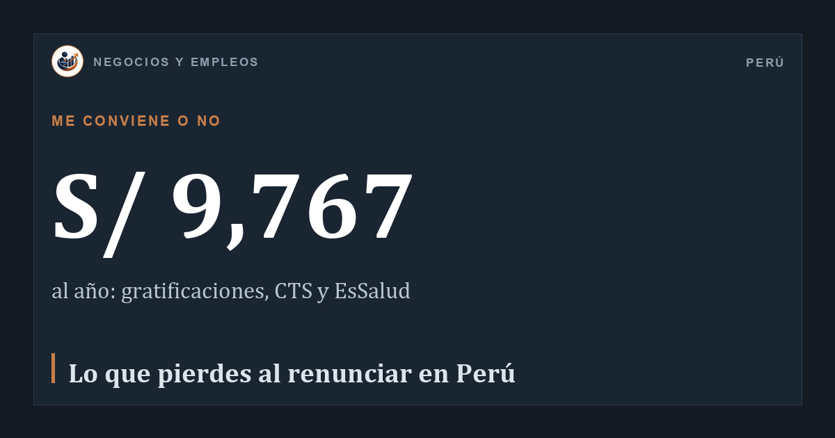 S/ 9,767: al año: gratificaciones, CTS y EsSalud