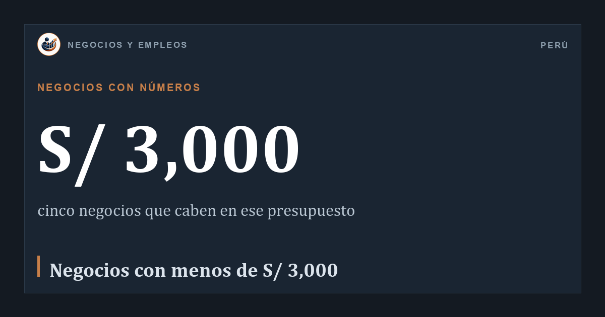 S/ 3,000: cinco negocios que caben en ese presupuesto