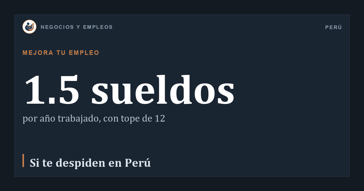 1.5 sueldos: por año trabajado, con tope de 12